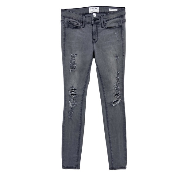 Frame Denim Denim - FRAME DENIM Le Skinny de Jeanne Low Rise Distressed Jeans